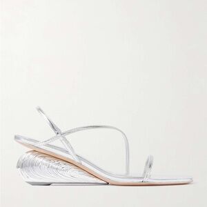 SIMKHAI Bridget Metallic Leather Wedge Sandals | LIKE NEW